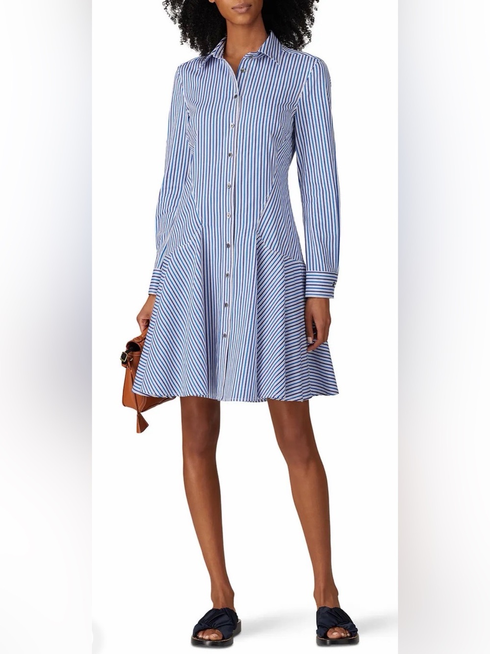 Derek Lam 10 Crosby Blue Striped Shirt Dress - Size 6 (42)
